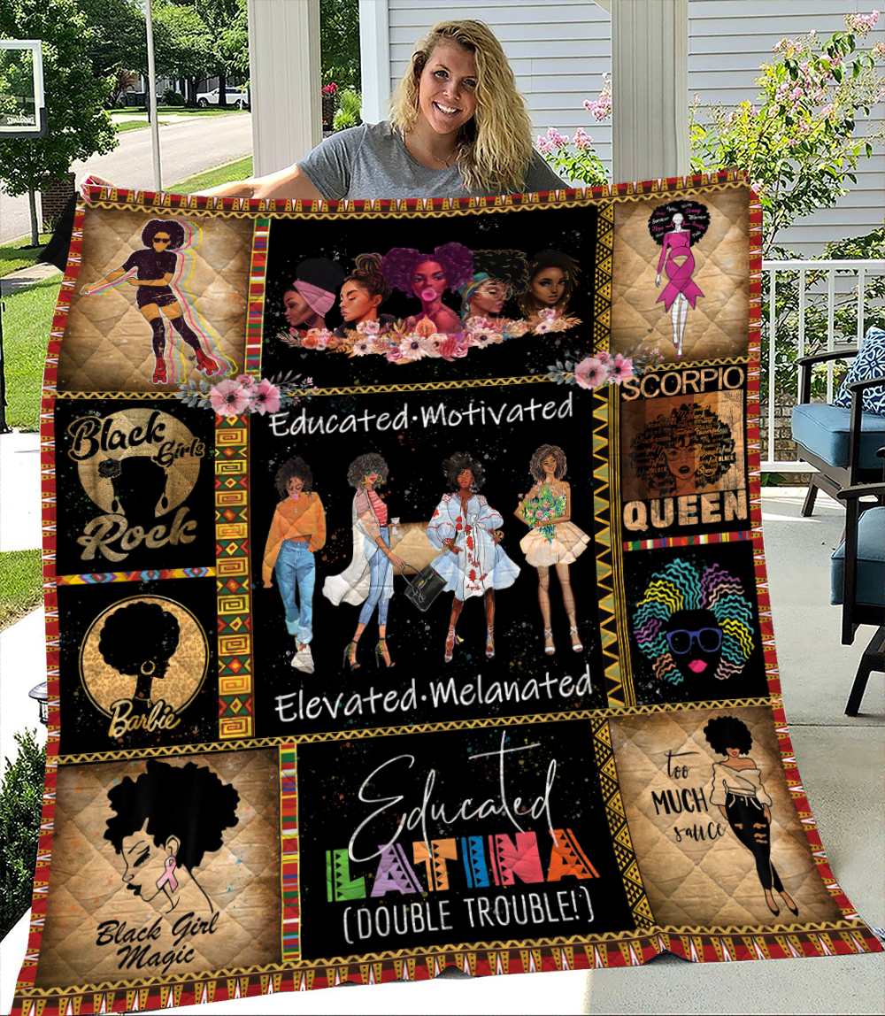 Educated Motivated Black Queen Melanin African American Quilt