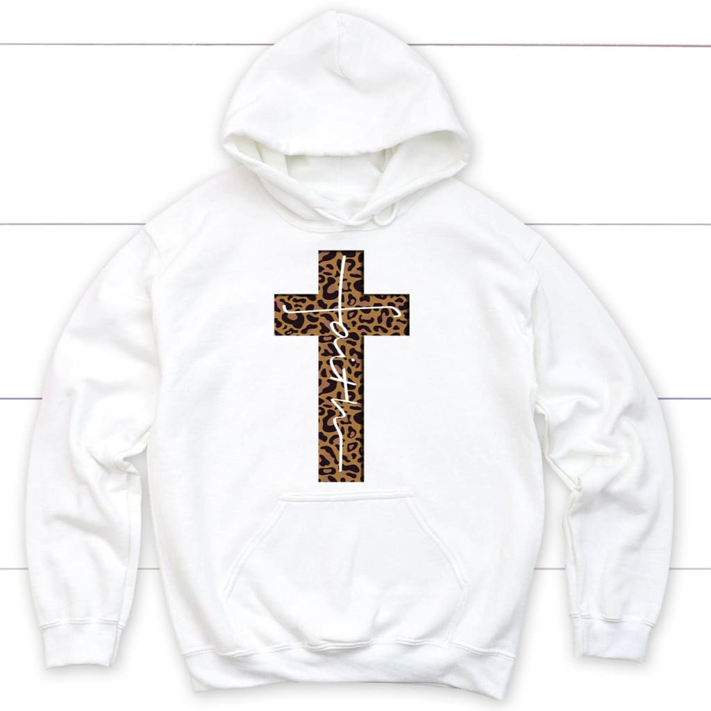 Faith Cross Leopard Christian Hoodie | Faith Apparel