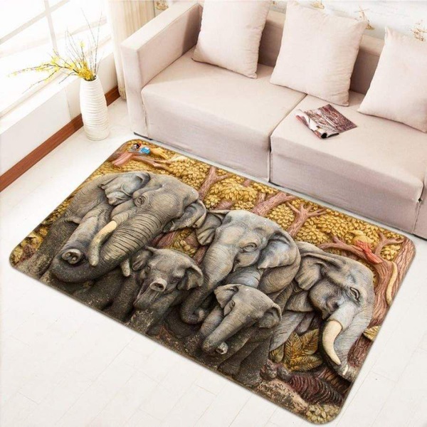 Elephants With Trees Rug RCDD81F44465