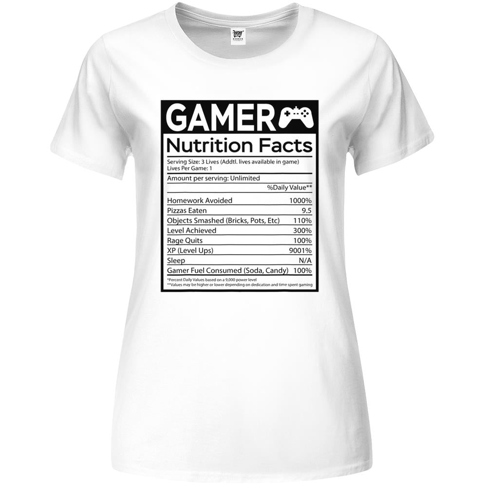 Nutritional Facts Shirt, Gamer Nutrition Facts Shirt, Gamer Nutrition Facts Blue Label Funny Graphic Premium Womens T Shirts