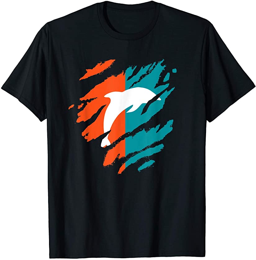 Mens Miami Dolphin Florida Fans Father`s Tee Dad T-Shirt T-Shirt