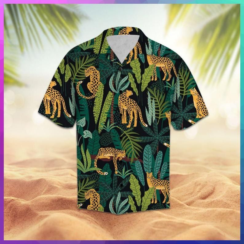 Leopard Green Yellow Nice Design Hawaii Shirt Ha87194