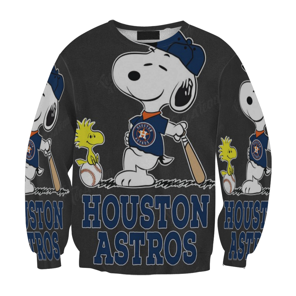 Houston Astros Snoopy And Woodstock Gift For Fan 3D Full Printing Sweatshirt