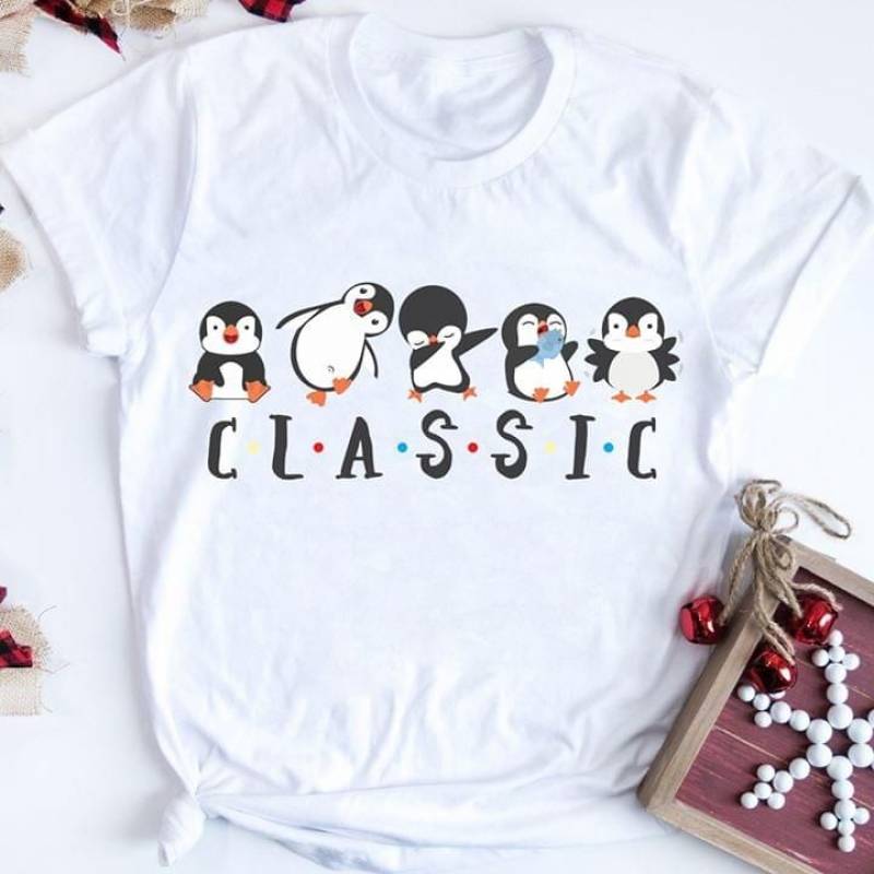 The Friends Films With Baby Penguins Cute Classic Best Gifts For Penguin Lovers White Men And Women T Shirt S-5Xl