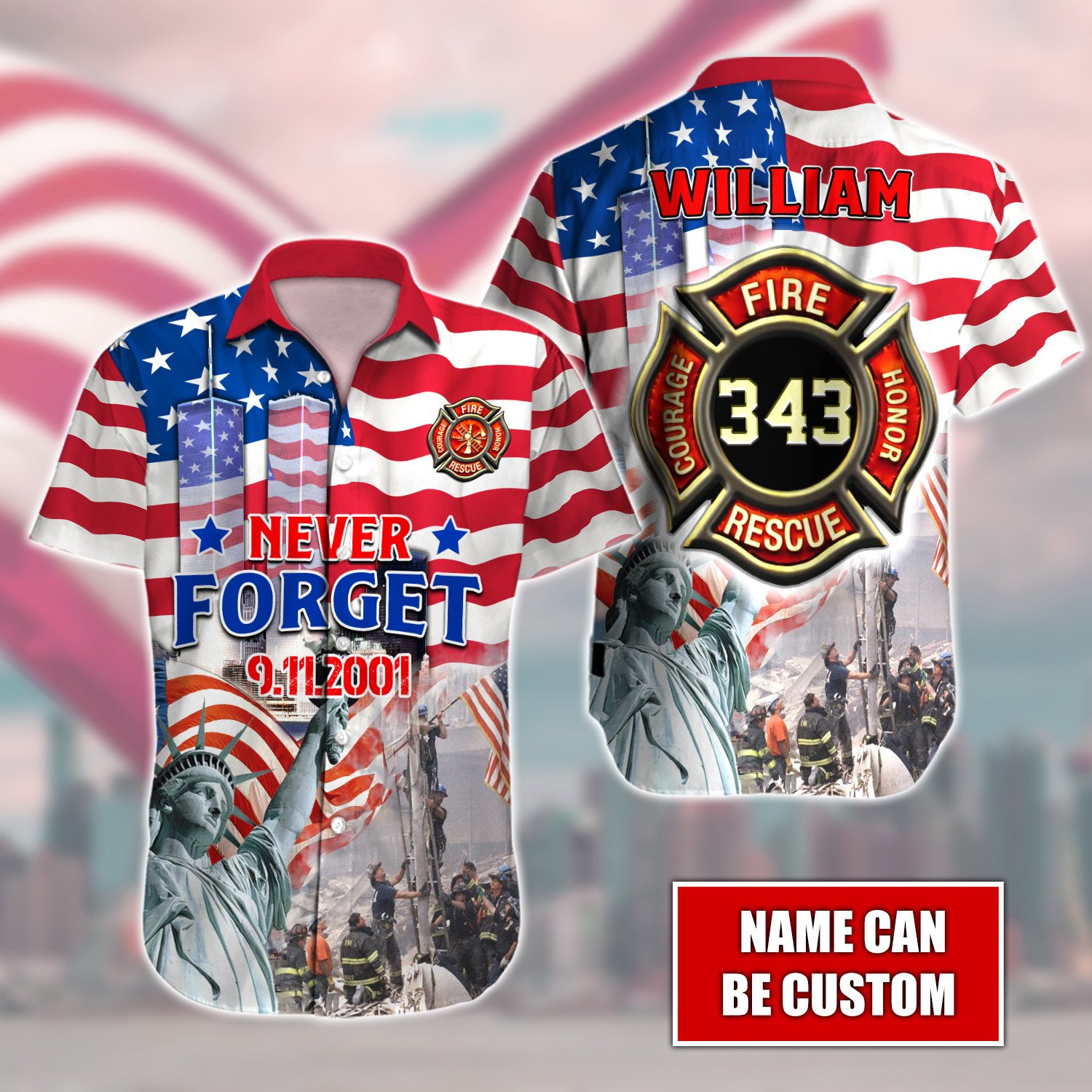 Patriot Day Hawaiian Shirt Custom T-41103