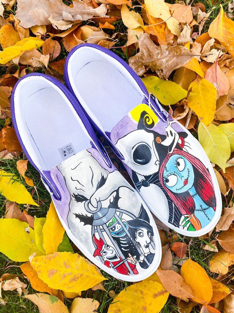 Jack Skellington And Sally Nightmare Before Christmas Gift For Men And Women Slip On Shoes H97