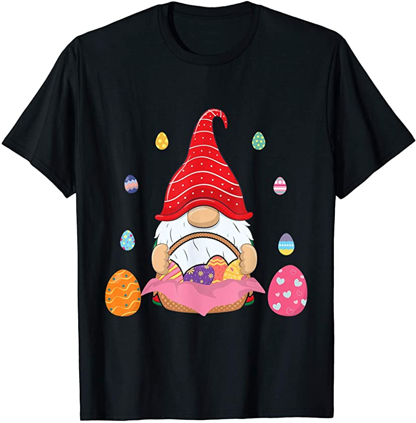 Cute Gnomes Bunny Boys Girls Kids Easter Egg Hunting T-Shirt