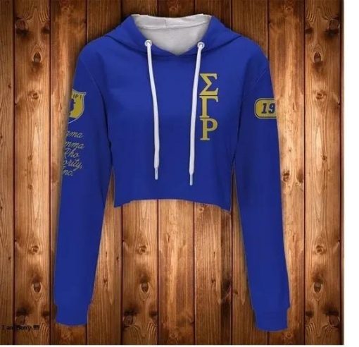 Sigma Gamma Rho Soror Inc 1920 Yellow Rose Crop Top Hoodie