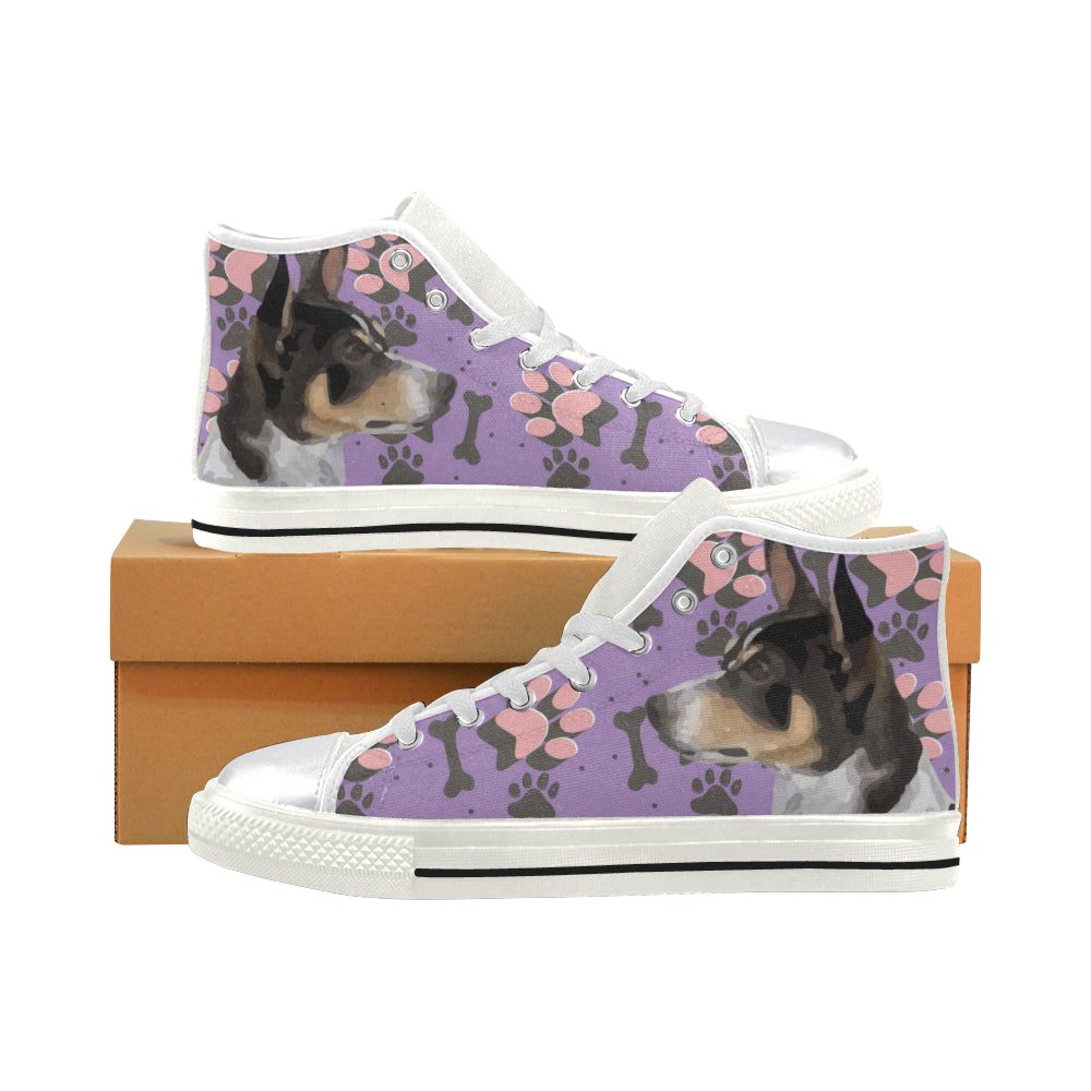 Rat Terrier White Women’s Classic High Top Canvas Shoes