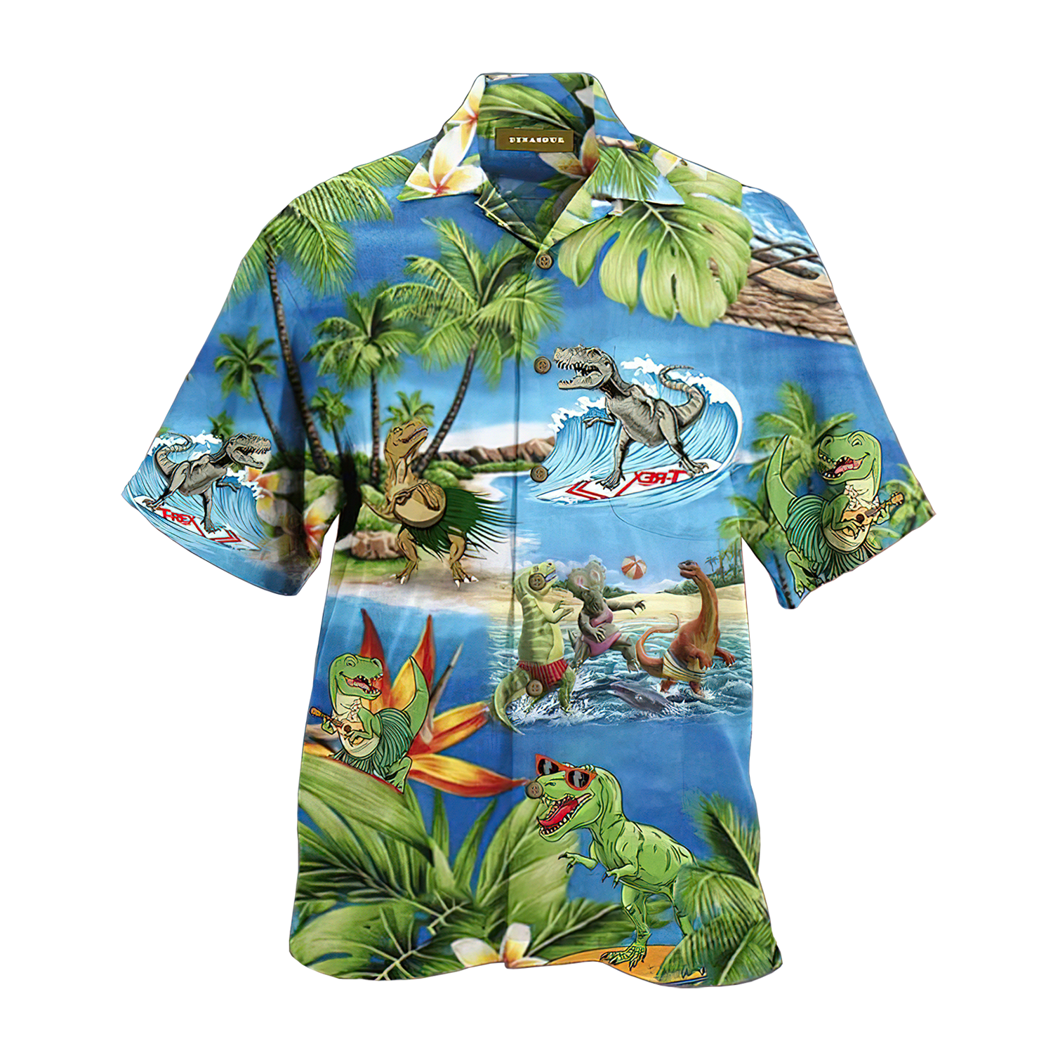 Dinosaur Coconut Tree Aloha Hawaii Shirts For Men Women Ha97764