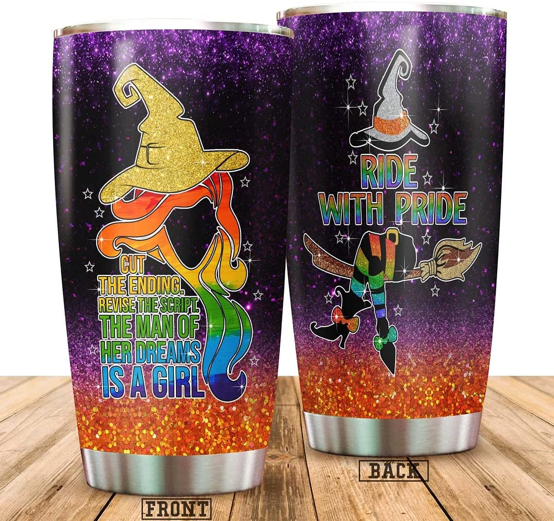 Pride Tumbler Gifts Stainless Steel Tumbler Cup The Man Of Her Dreams Is A Girl Lesbian Vacuum Insulated Water Bottle Lgbt Pride Month