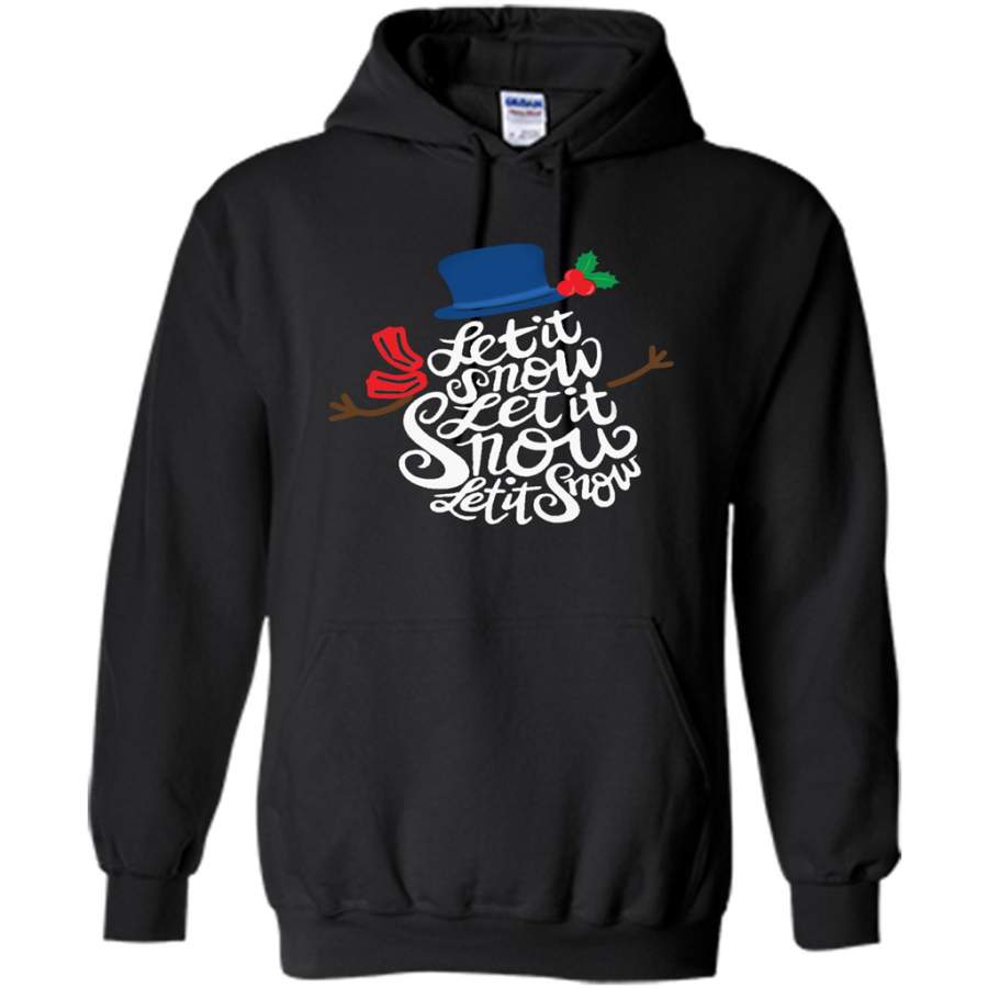 Let It Snow Christmas Holiday Snowman – Gildan Heavy Blend Hoodie