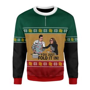 Schitt’s Creek You Just Fold It In Ugly Christmas Sweater | Unisex | Full Size | Adult | Colorful | US3318