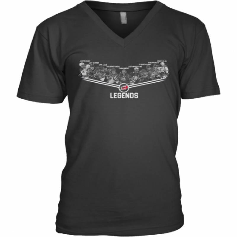 Carolina Hurricanes Legends Team Player Signature V-Neck T-Shirt