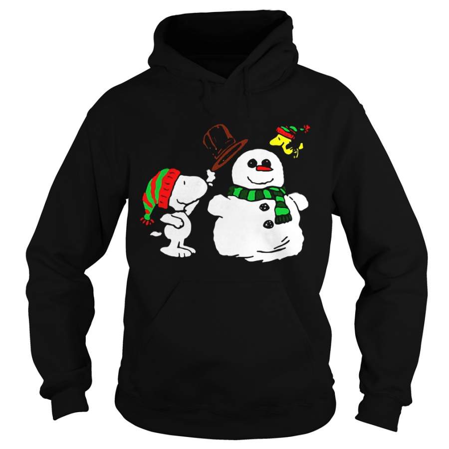 Snoopy Woodstock and Snow Christmas ugly sweater Hoodie