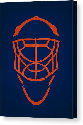 Edmonton Oilers Goalie Mask Joe Hamilton Canvas Print