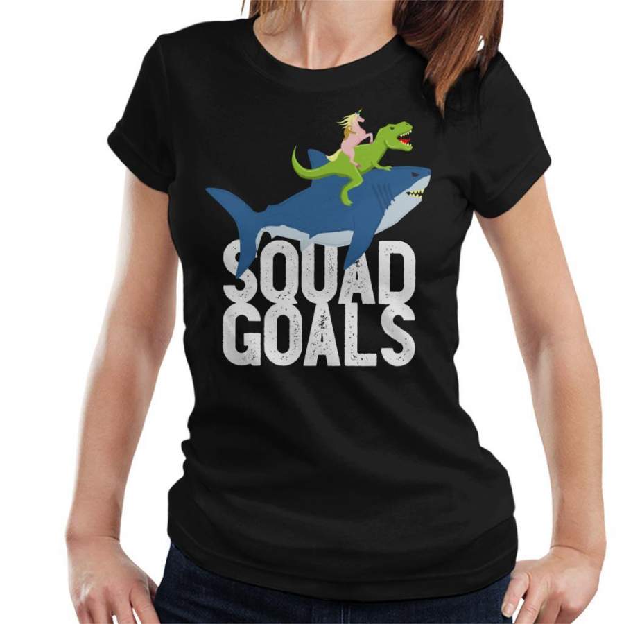 Squad Goals Sloth Shark Unicorn Rex Women’s T-Shirt