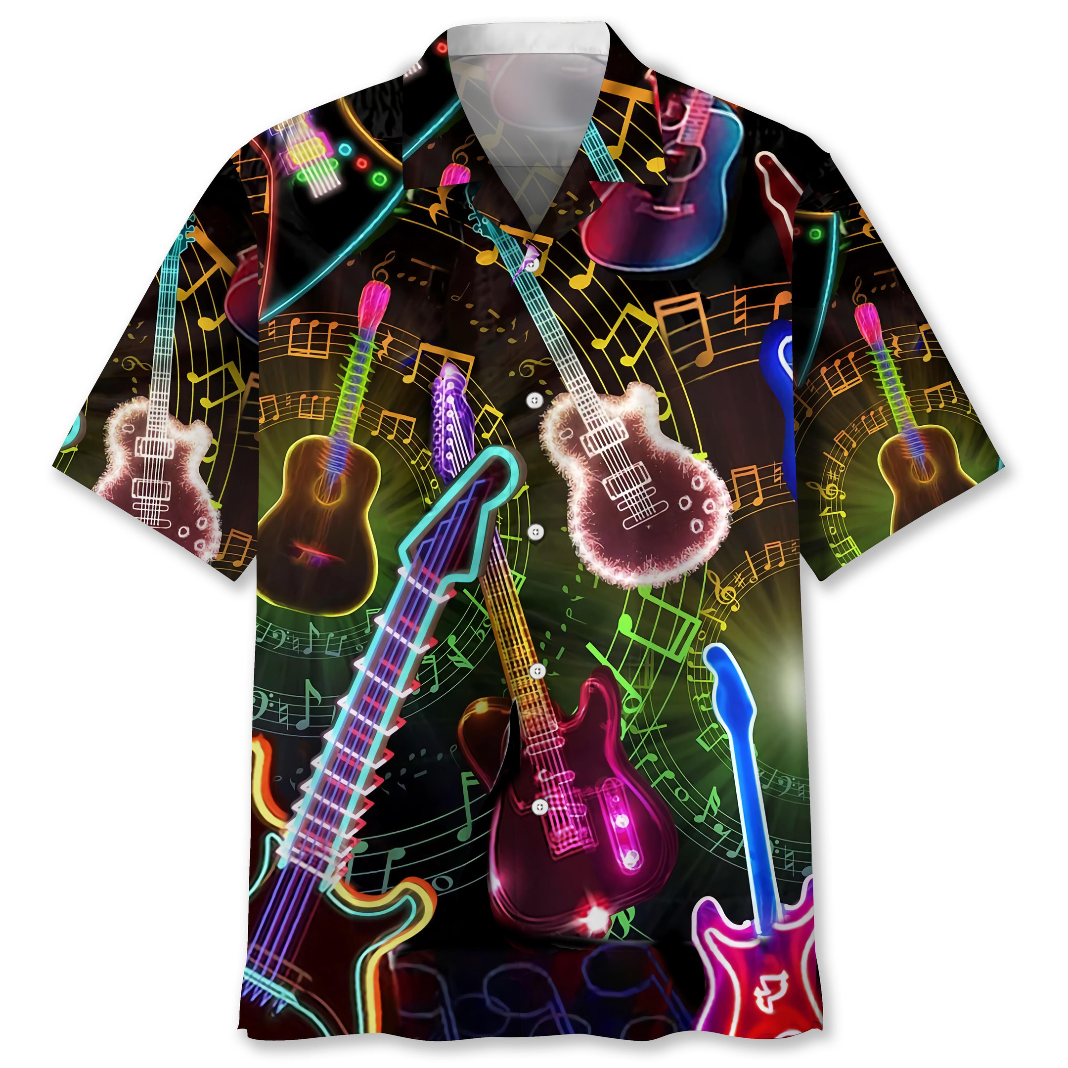 Guitar Light Hawaii Shirt Ha7511