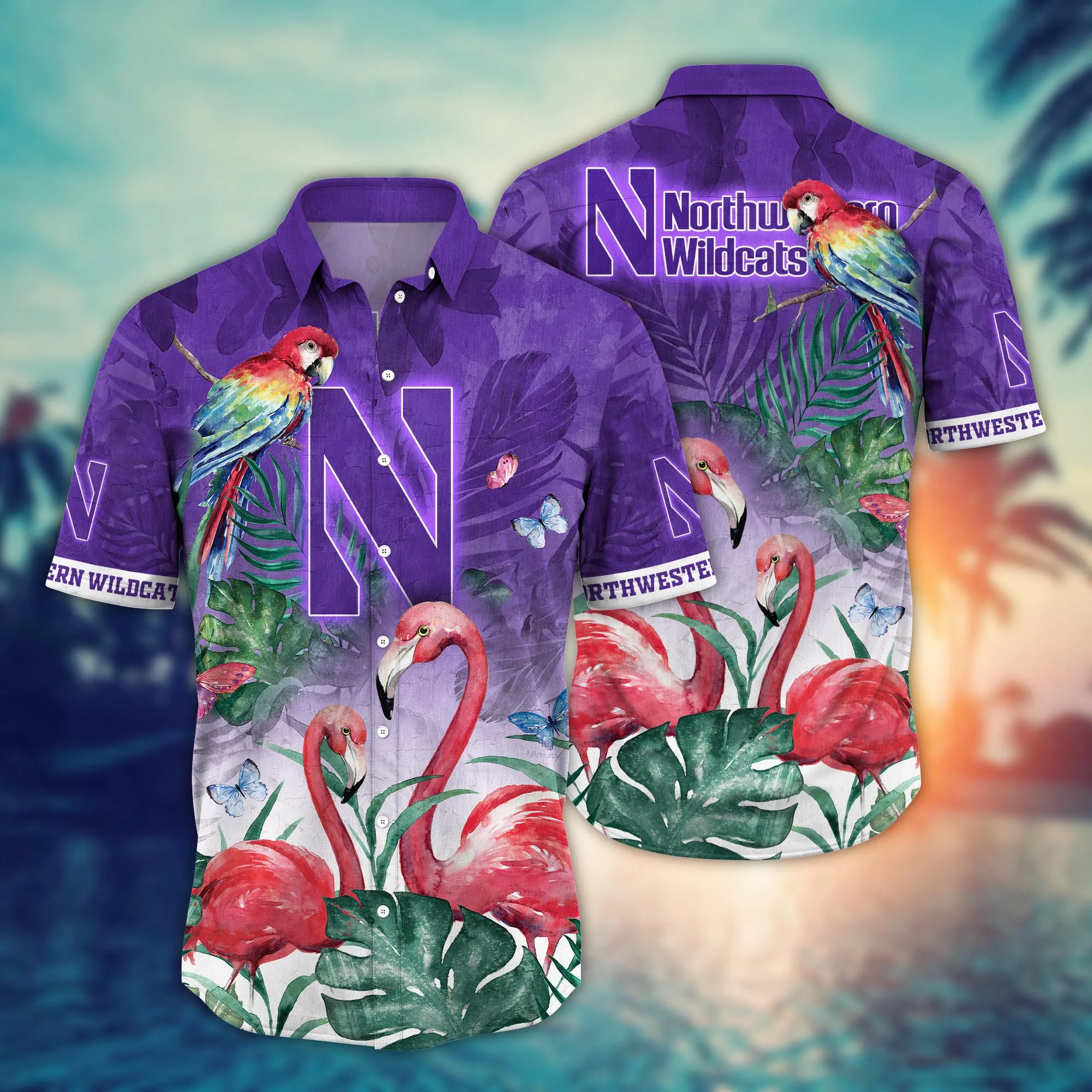 Northwestern Wildcats NCAA Hawaiian Shirt Vacation Spots Aloha Shirt