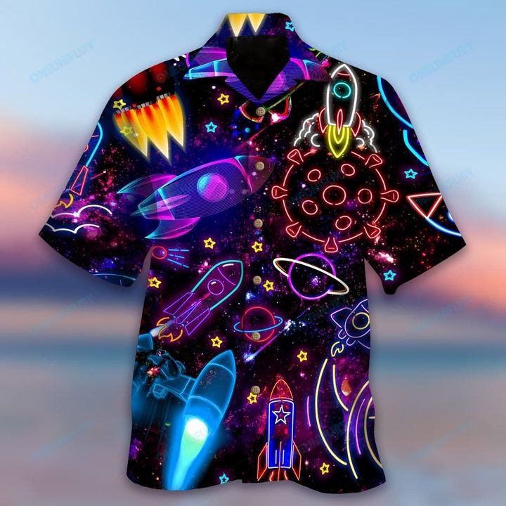 Shoot For The Stars Glowing Rocket Hawaii Shirt Unisex Adult Ha41970