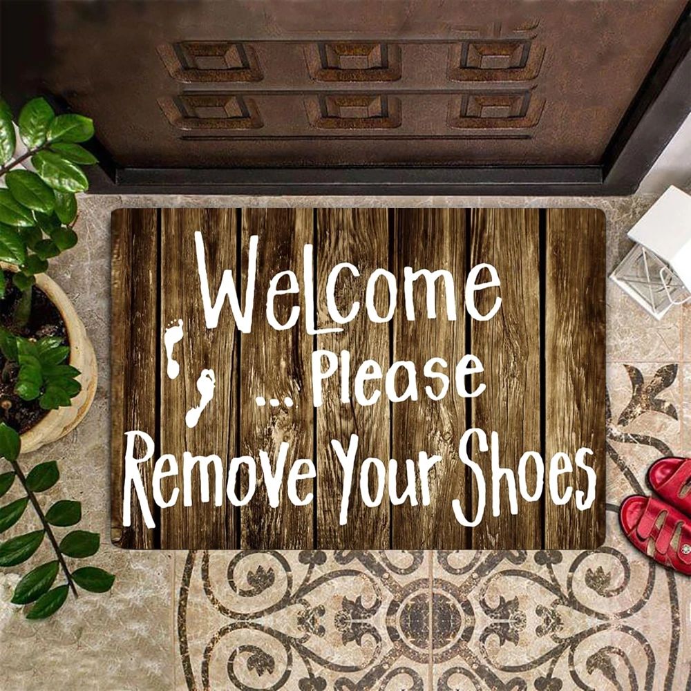 Please Remove Your Shoes Doormat Welcome Mat Front Door Rug Inside Door Mat Outside