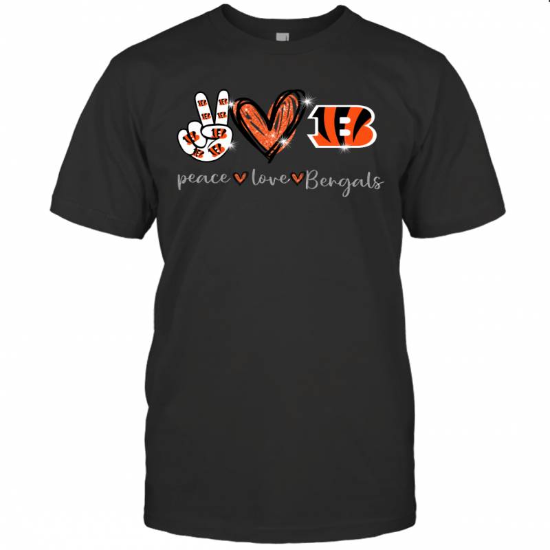 Peace Love Bengals gift for Cincinnati Bengals Fans T-Shirt