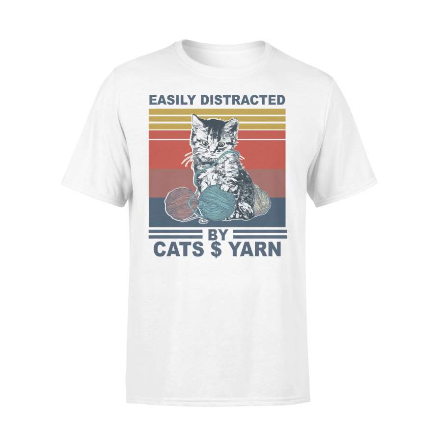 Cat Easily Distracted By Cats And Yarn T-shirt