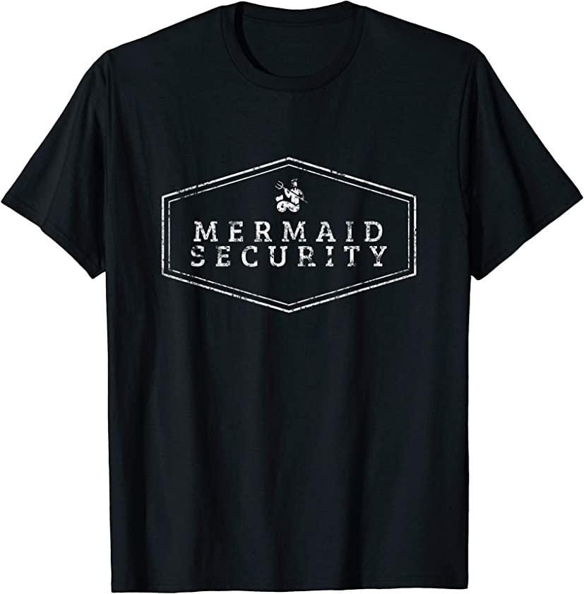 Vintage Mermaid Security Funny Cute T-Shirt T-Shirt