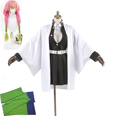 Anime Demon Slayer Kimetsu No Yaiba Kanroji Mitsuri Cosplay Costume Halloween Kimono Cloth alx