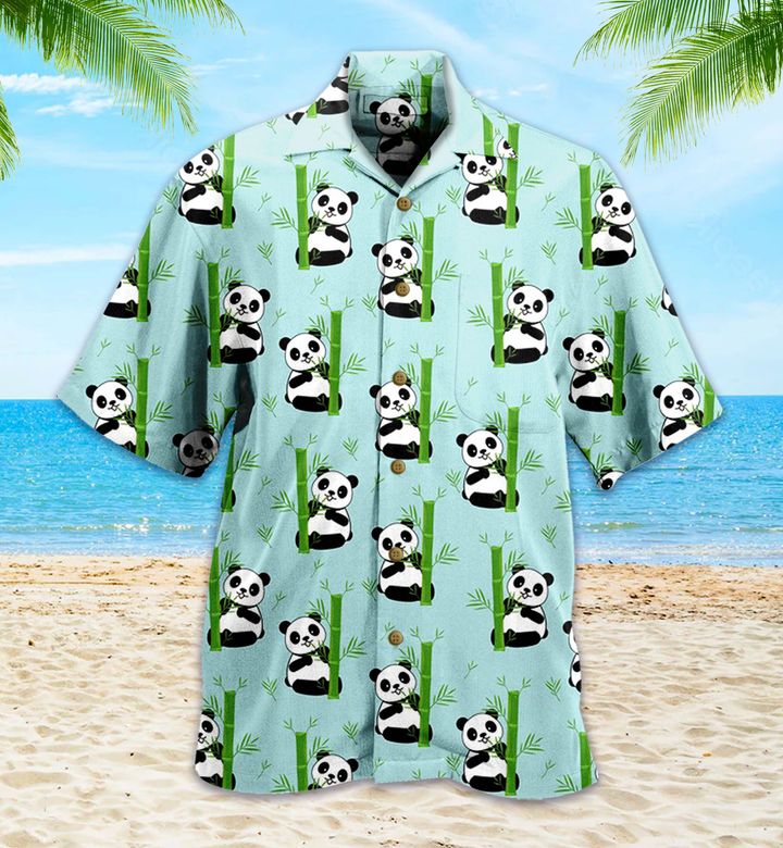 Panda Green 3D Hawaiian Shirt