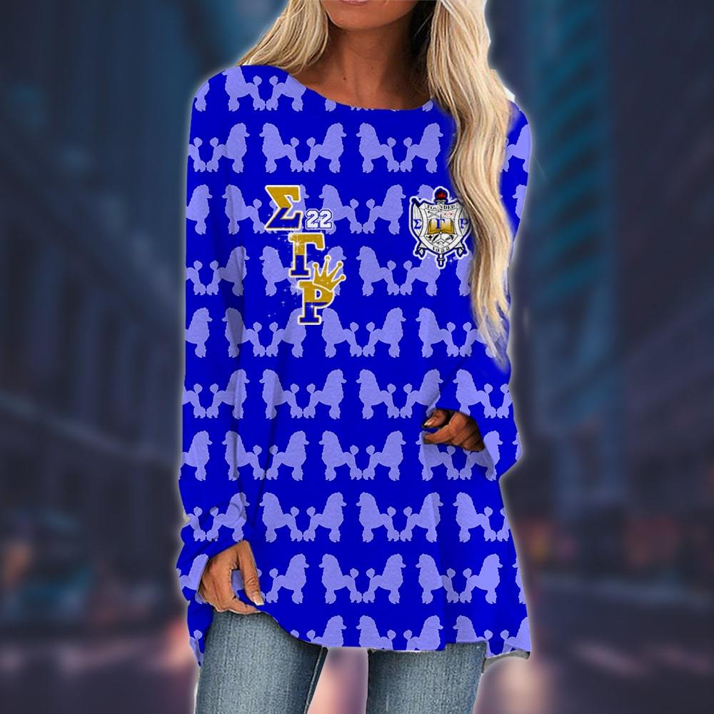 Sigma Gamma Rho Long Sleeve Loose Tunic Top 17