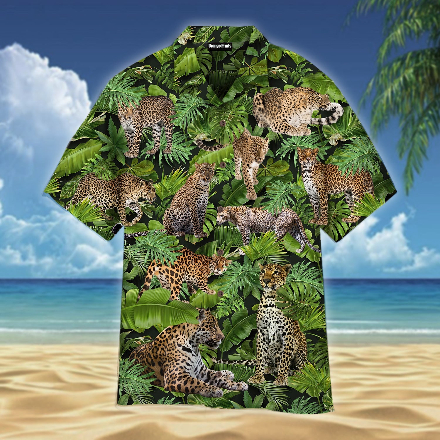 Leopard Leaves Pattern Men Hawaii Shirt For Women Adult Ha71520