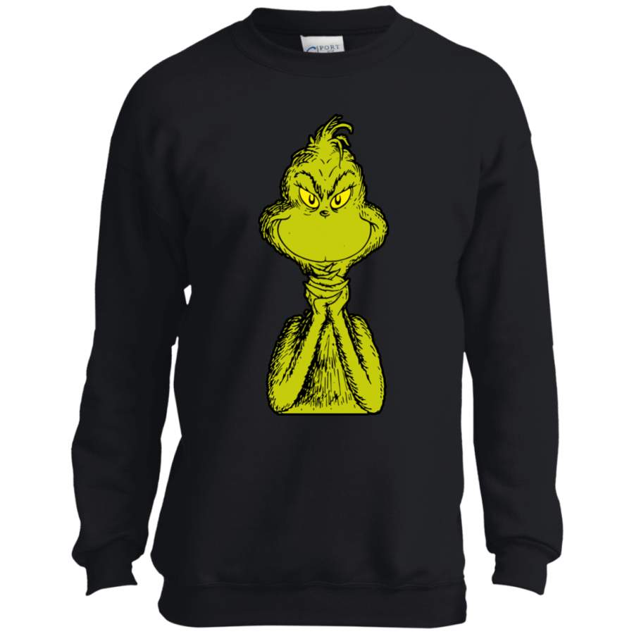 Dr. Seuss Classic Sly Grinch Youth Tshirt Ls Sweatshirt Hoodie - Readingllc