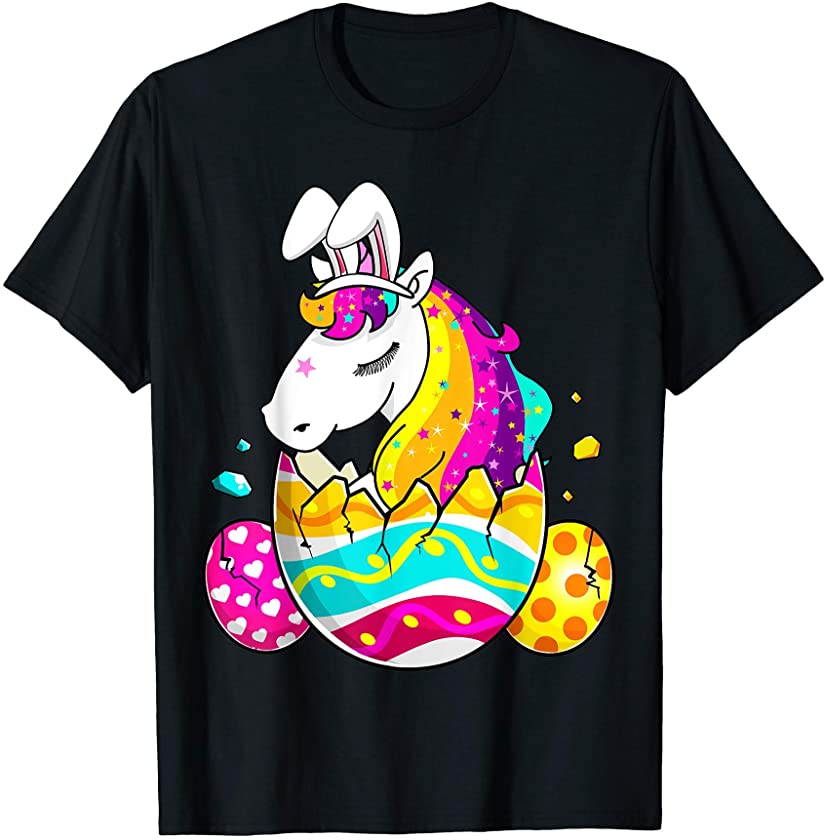 Unicorn Bunny Ears Eggs Easter Day Gift Mens Womens Kids T-Shirt