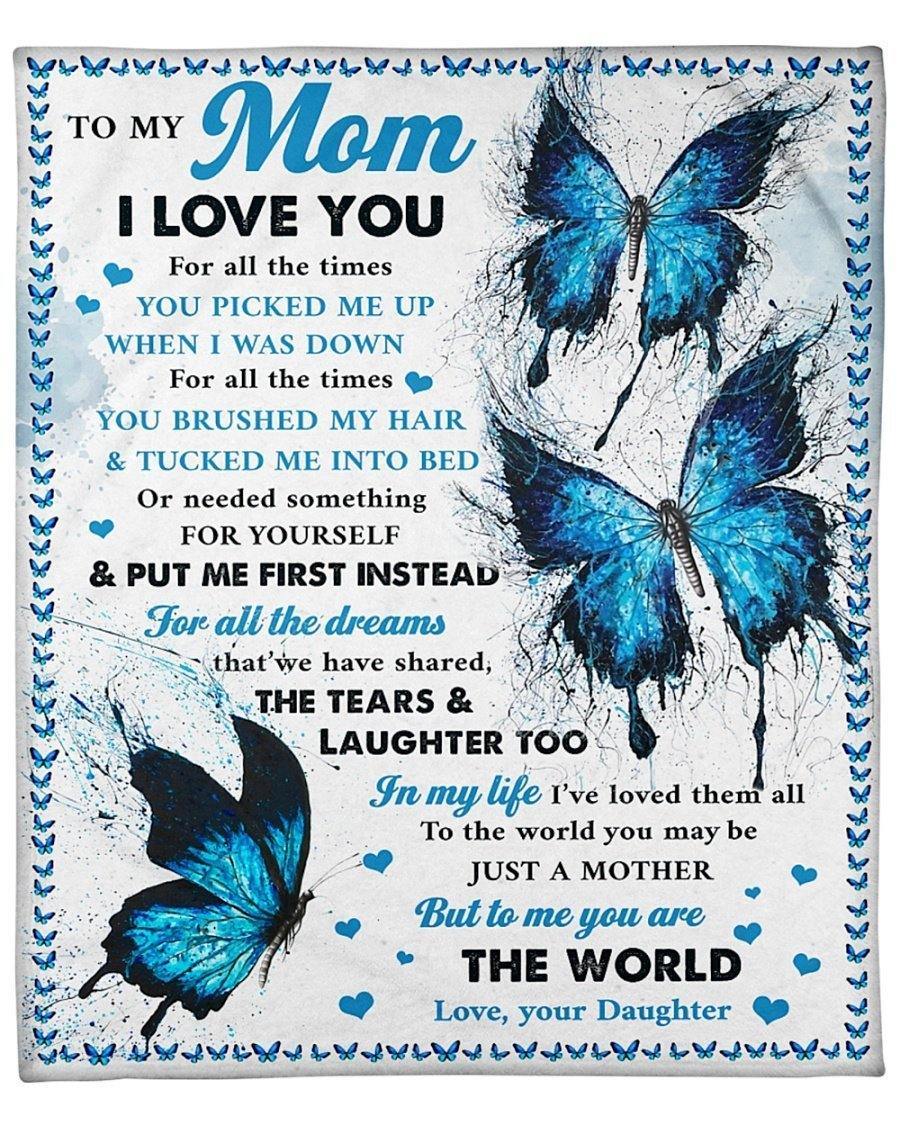 To My Mom I Love You To The World – Gift For Mom For Mother’S Day, Unique Gifts Home Decor Gift For Family – Sherpa Blanket Fleece Blanket