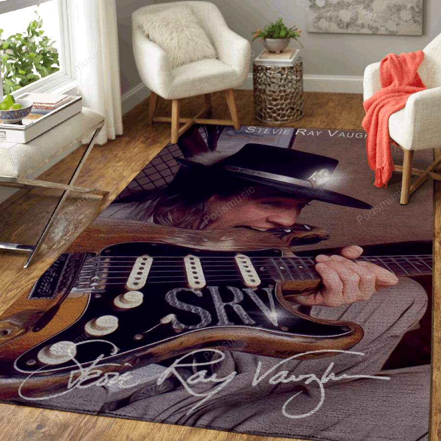 SRV Stevie Ray Vaughan – Guitars Music Art For Fans Area Rug Living Room C …