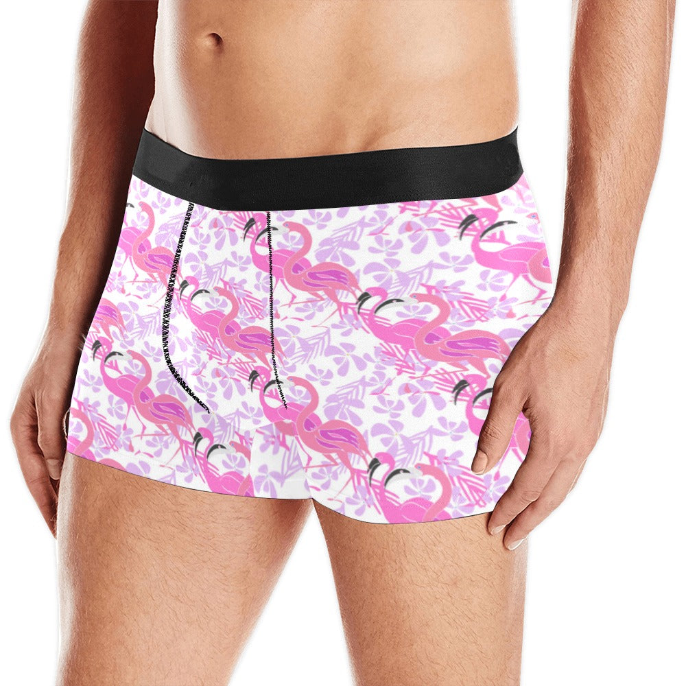 Pink Flamingo Flower Pattern Men’S All Over Print Boxer Briefs Men’S Underwear