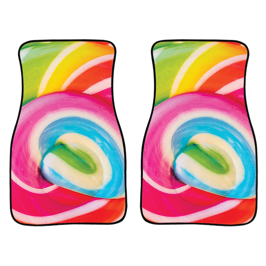 Rainbow Swirl Candy Print Front Car Floor Mats