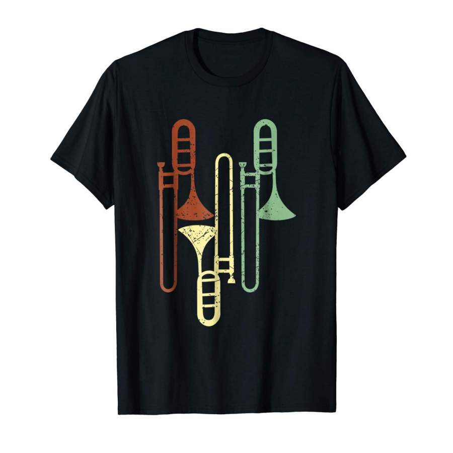 Retro Trombone Tee, Vintage Music Shirt, Instrument Tee Mens T Shirt