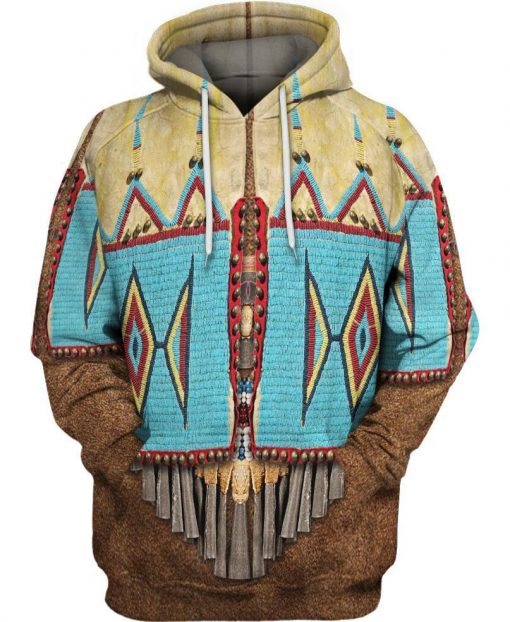 Native American Native Embroidery Line Pattern All Over Print Shirts For Men And Women