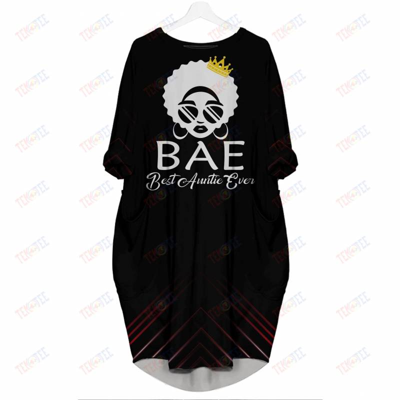 Temotee African Dress 31 – BAE Best Auntie Ever 3D Dress For Melanin Girls Afro Girl Shirt African American Woman Gift Idea TMT8152