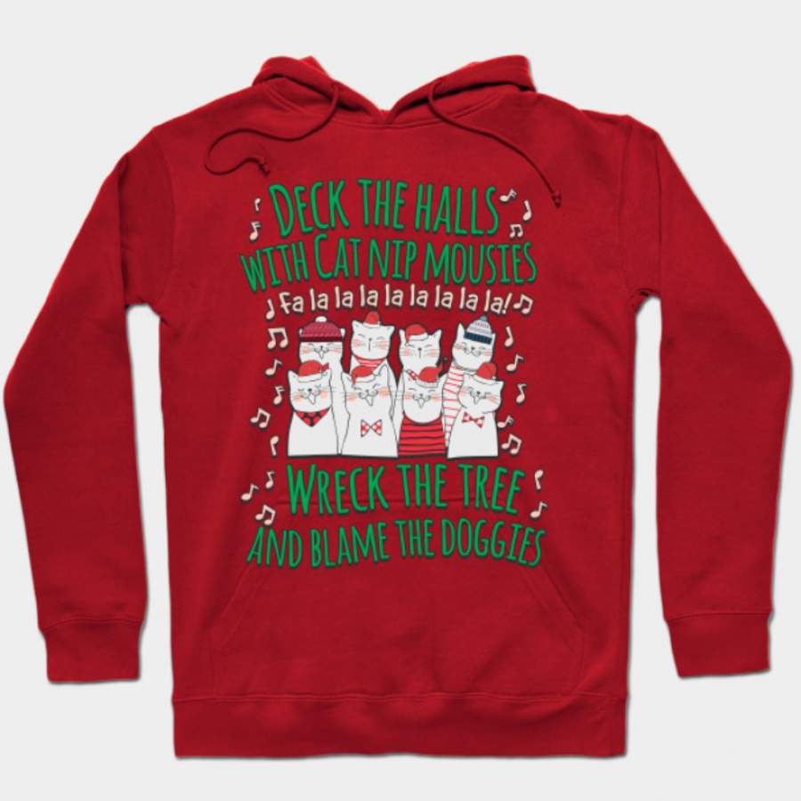 Wreck The Tree And Blame The Doggies Sweater, Cat Ugly Christmas Sweater, Gifts For Christmas, Plus Size Sweater, Gift For Cat Lover, Cat Mom Sweater, Funny Ugly Sweater