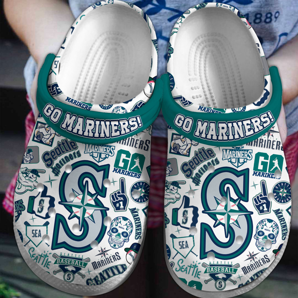 Seattle Mariners MLB Sport Crocs Crocband Clogs Shoes Comfortable For Men Women and Kids 2