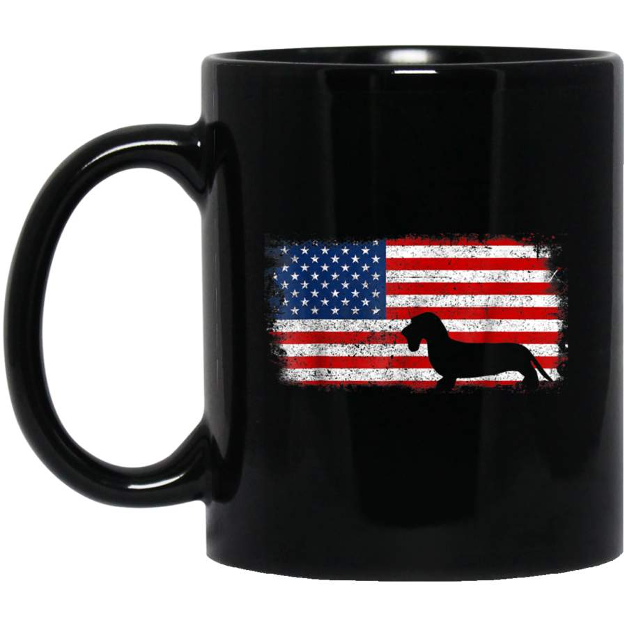 DACHSHUND WIREHAIR American Flag Vintage Mug