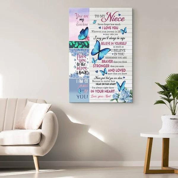 To My Niece You Are My Sunshine From Aunt Canvas Framed Poster