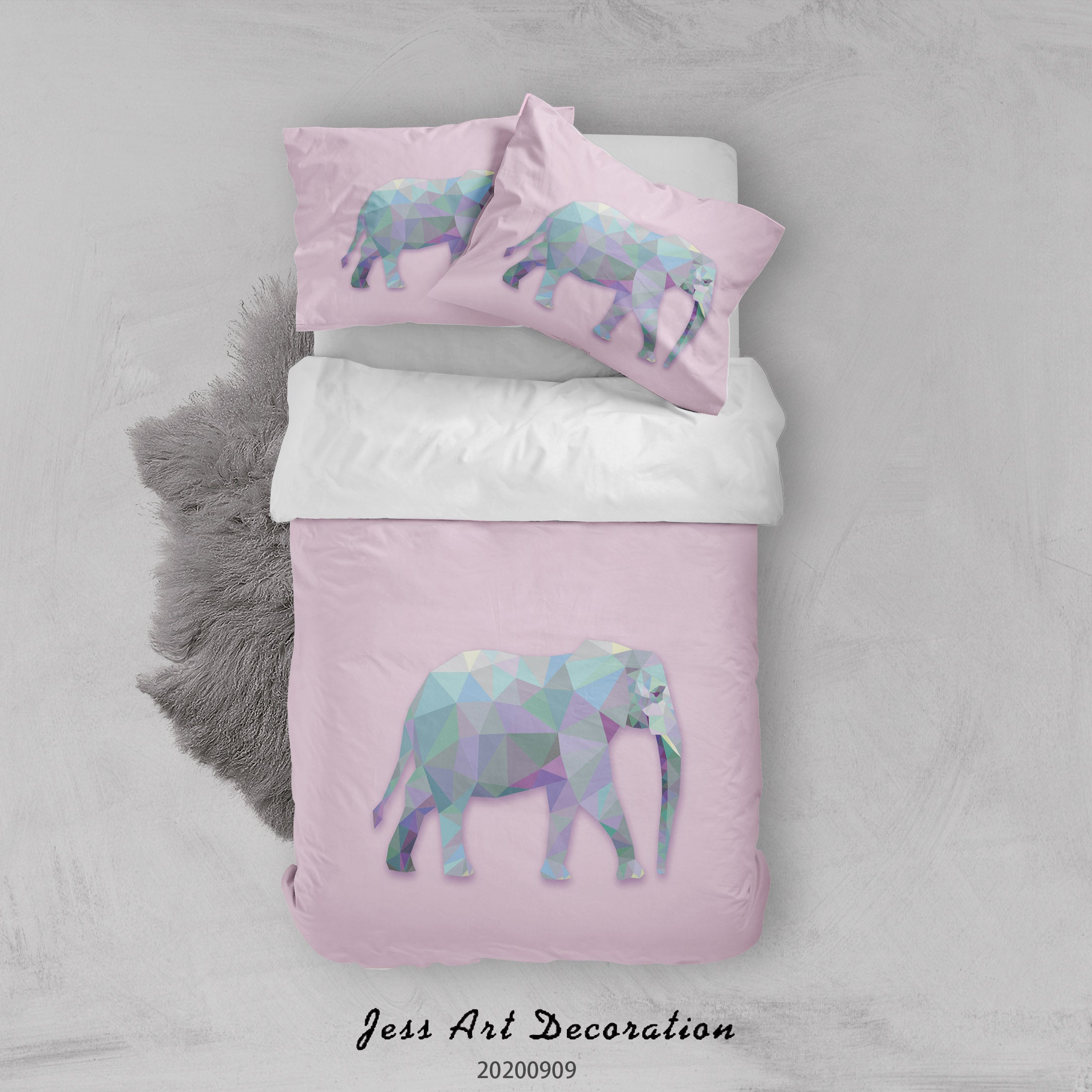 3D Animal Elephant Quilt Cover Set Bedding Set Duvet Cover Pillowcases Wj 6103