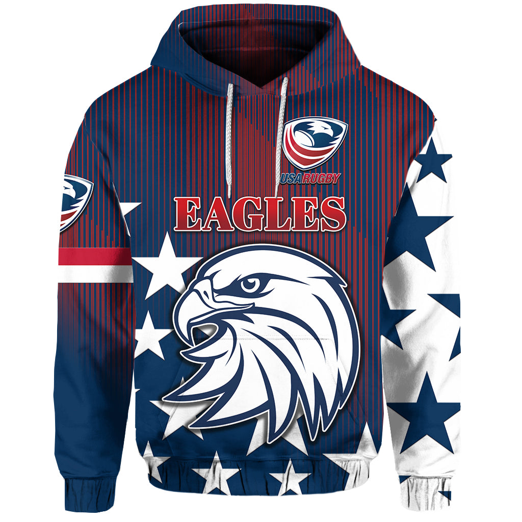Usa Rugby Hoodie/ Zip Hoodie Original Vibes – Blue Lt8