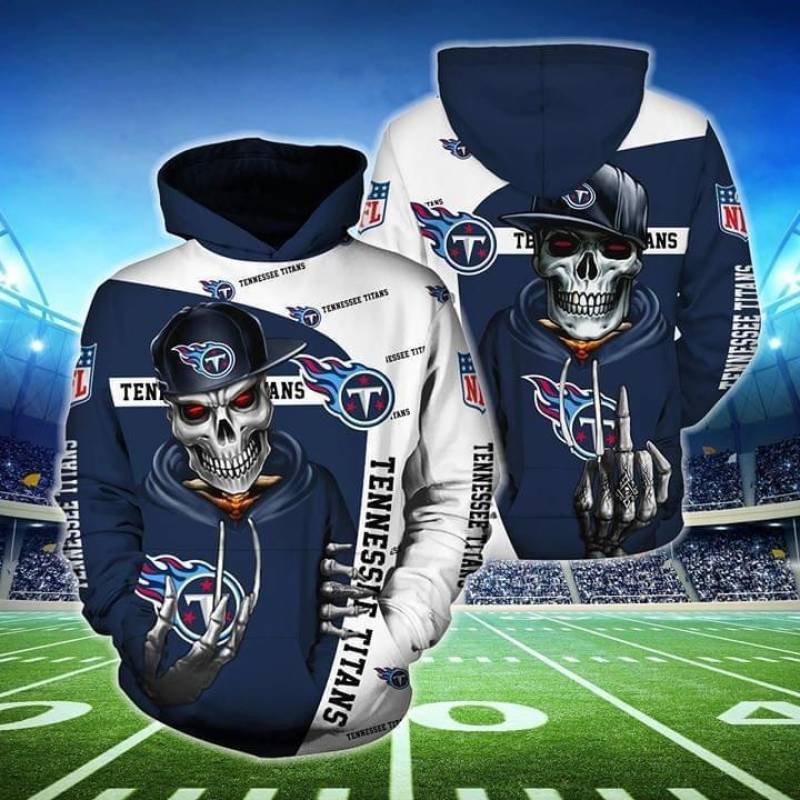 Tennessee Titans Hip Hop Skull All Over Print Hoodie S-5Xl