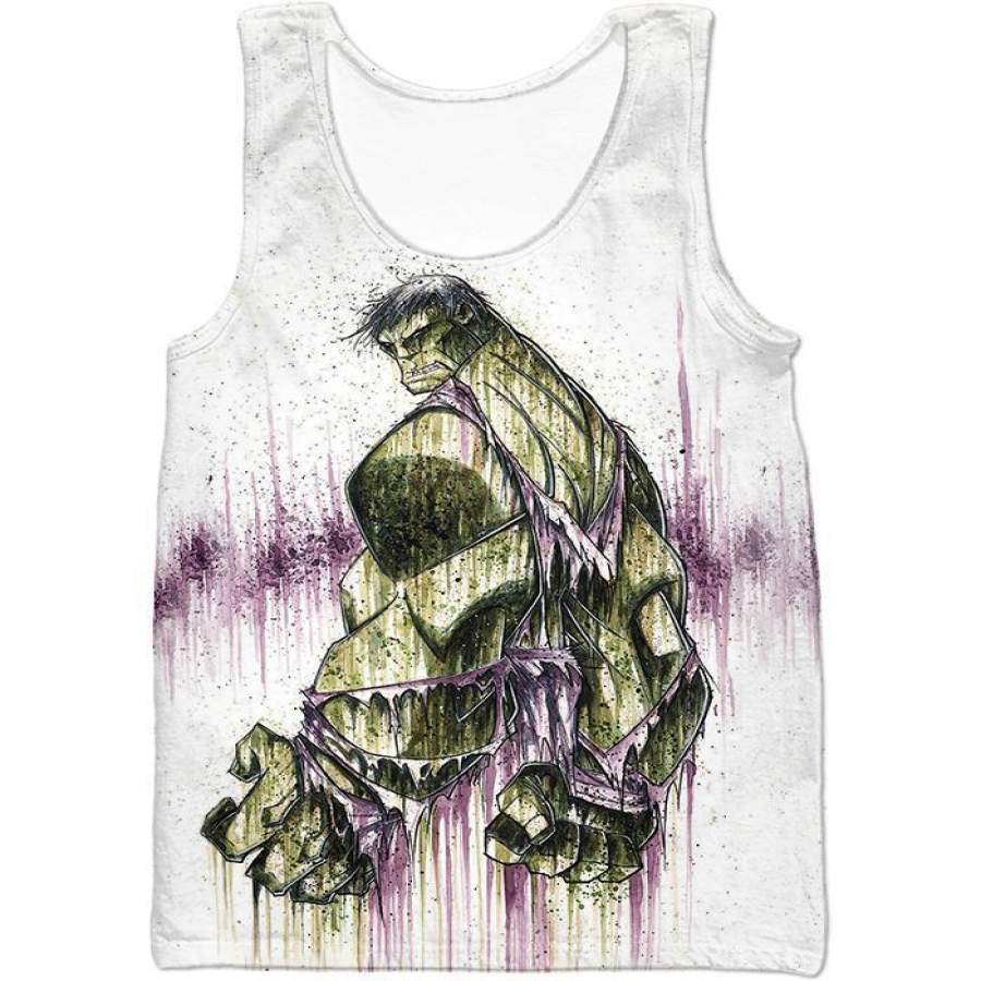 Awesome Green Hulk Fan Art White Tank Top