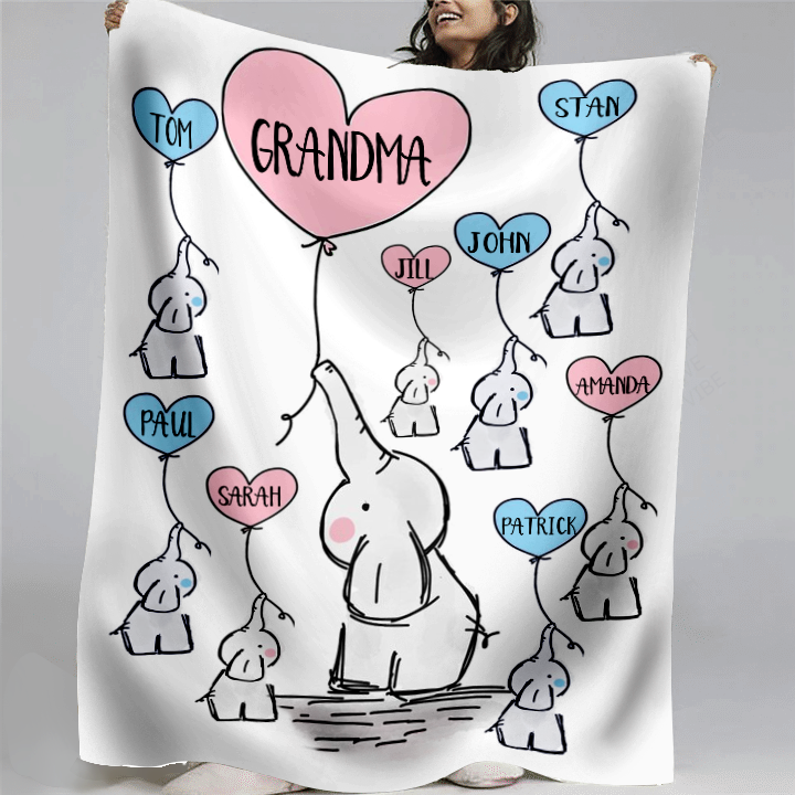 Apayprint-Funny Decorative Elephant – Grandma 3D Personalized All Over Printed Blanket